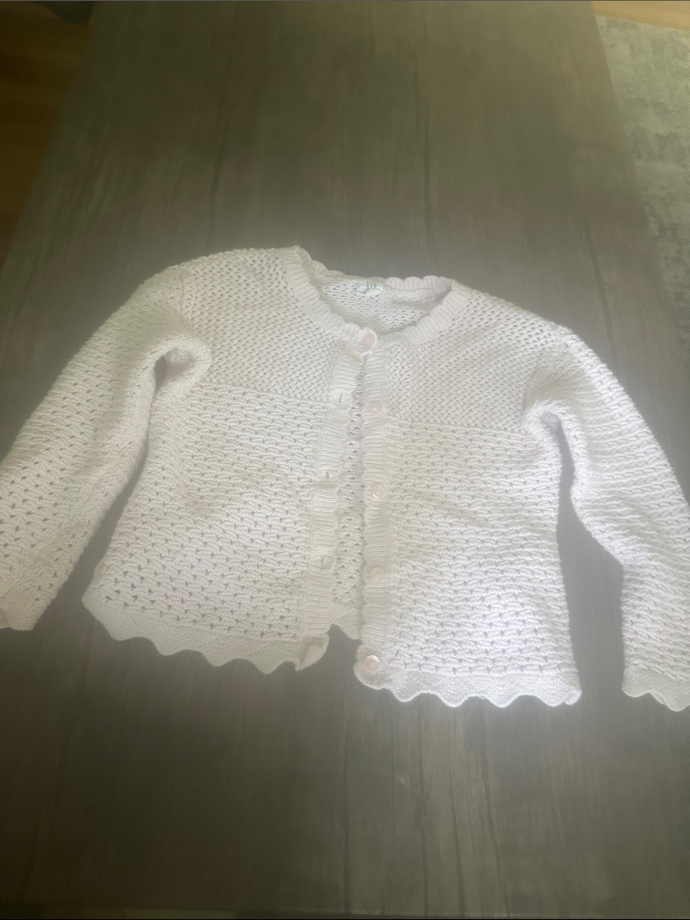 GAP Light Pink Crochet Button-Up Cardigan